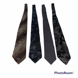 Lot Of (4) Neck Ties, EXCELLENT! Lot #5 Various Sizes